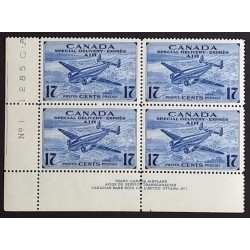 Canada CE2 Plate Block LL No. 1 VF MNH