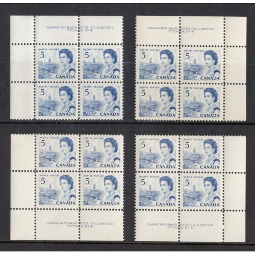 Canada 458 Plate Blocks Matched Set No. 4 VF MNH