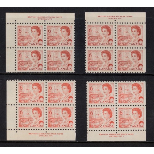 Canada 459i Plate Blocks Matched Set No. 1 VF MNH