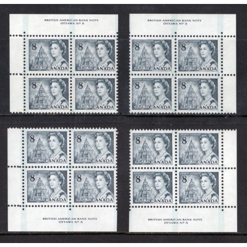Canada 544pv Plate Blocks Matched Set No. 5 VF MNH
