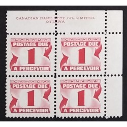 Canada J28i Plate Block UR VF MNH