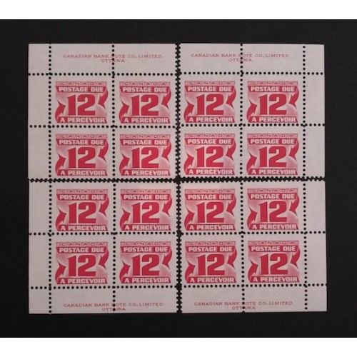 Canada J36i-ii Plate Blocks Matched Set F-VF MNH