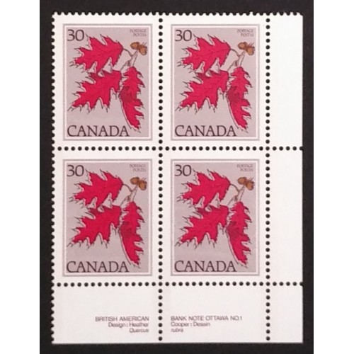 Canada 720 Plate Block LR No. 1 VF MNH