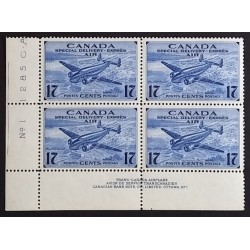 Canada CE2 Plate Block LL No. 1 VF MHH