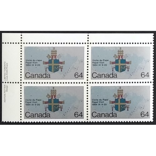Canada 1031 Plate Block UL VF MNH