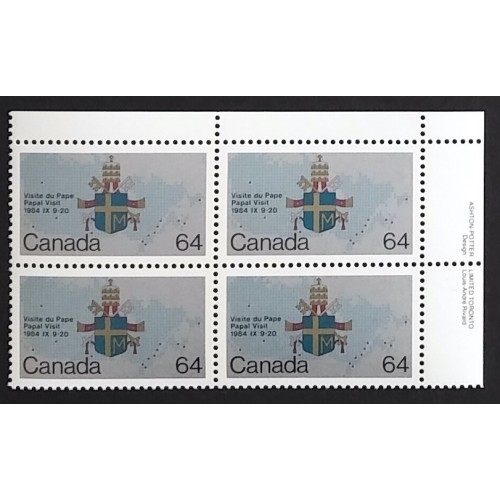 Canada 1031 Plate Block UR VF MNH