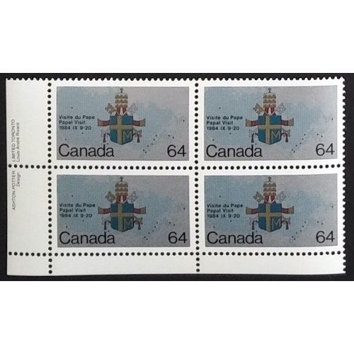 Canada 1031 Plate Block LL VF MNH