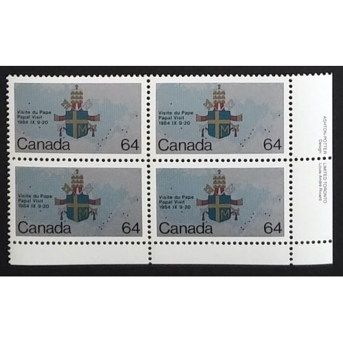 Canada 1031 Plate Block LR VF MNH