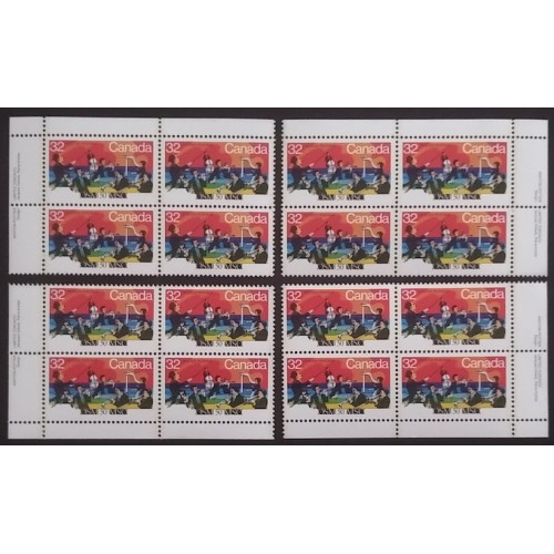 Canada 1010 Plate Blocks Matched Set VF MNH