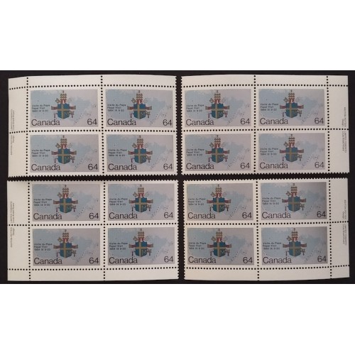 Canada 1031 Plate Blocks Matched Set VF MNH