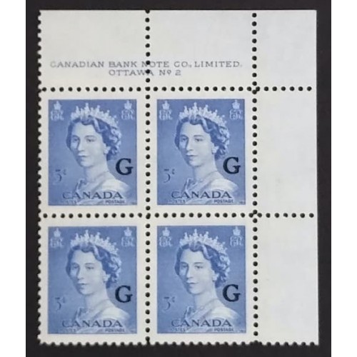 Canada O37 Plate Block UR No. 2 VF MNH