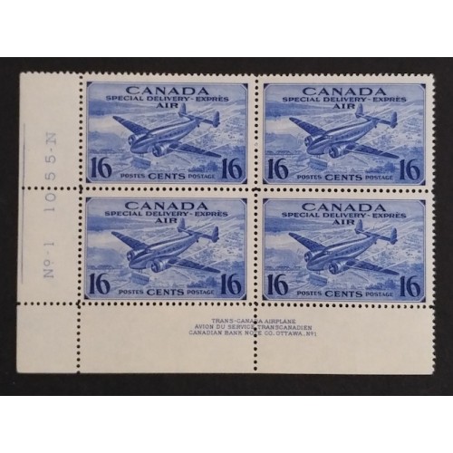 Canada CE1 Plate Block LL No. 1 F-VF MNH