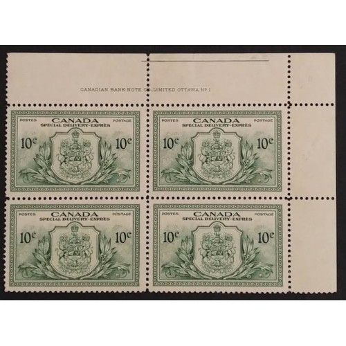Canada E11 Plate Block UR No. 1 F-VF MNH