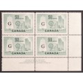 Canada O38 Plate Block LR No. 1 VF MNH