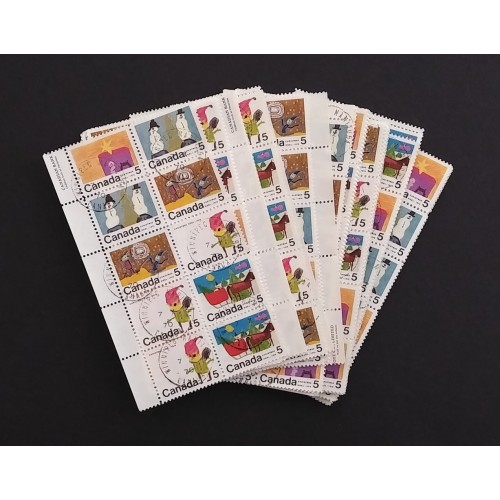 Canada 519-23 1970 Christmas Se-tenant Blocks Collection VF Used