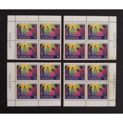 Canada 743 Plate Blocks Matched Set VF MNH