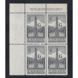 Canada O32 Plate Block UL No. 1 F-VF MH