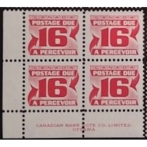 Canada J37 Plate Block LL F-VF MNH