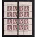 Canada O33 Plate Blocks Matched Set No. 2 VF MNH