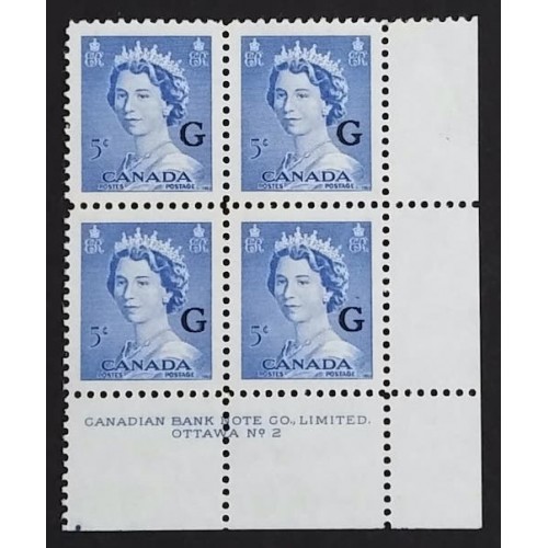 Canada O37 Plate Block LR No. 2 VF MNH