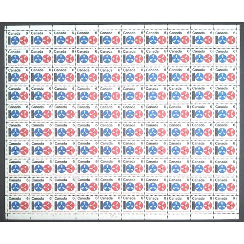 Canada 542 Sheet Field Stock MNH