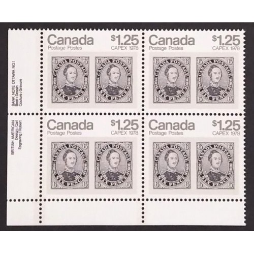 Canada 756 Plate Block LL No. 1 VF MNH