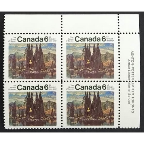 Canada 518 Plate Block UR VF MNH