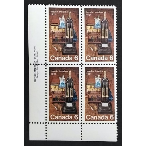 Canada 533 Plate Block LL VF MNH