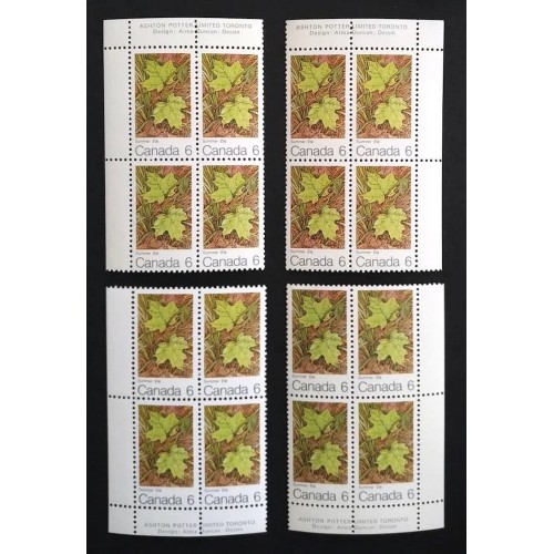 Canada 536 Plate Blocks Matched Set VF MNH
