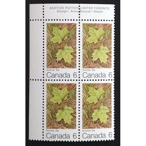 Canada 536 Plate Block UL VF MNH