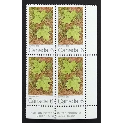 Canada 536 Plate Block LR VF MNH
