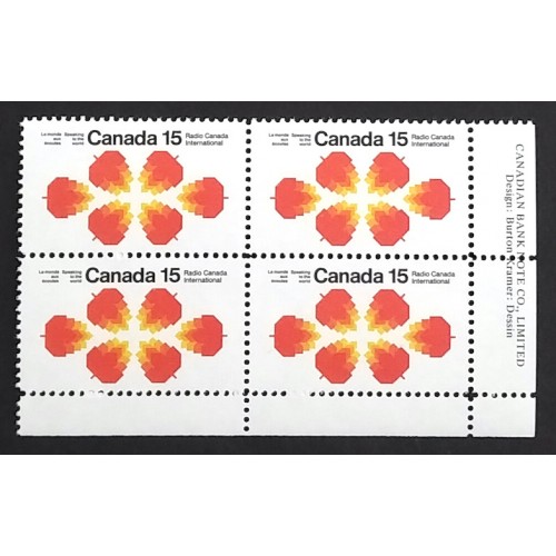 Canada 541 Plate Block LR VF MNH