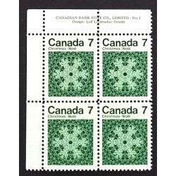 Canada 555 Plate Block UL No. 1 VF MNH