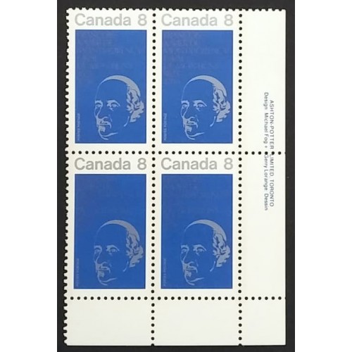 Canada 611 Plate Block LR VF MNH