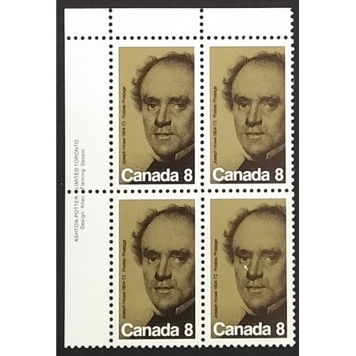 Canada 616 Plate Block UL VF MNH