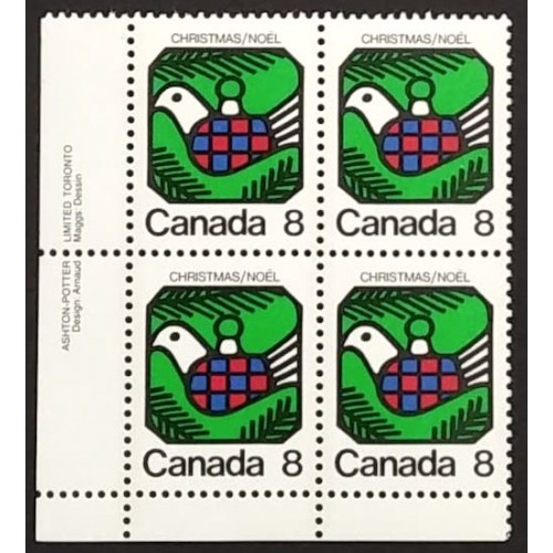 Canada 626 Plate Block LL VF MNH