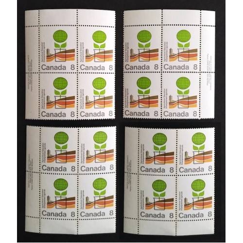 Canada 640 Plate Blocks Matched Set VF MNH