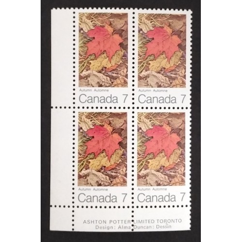 Canada 537ii-HF Plate Block LL VF MNH