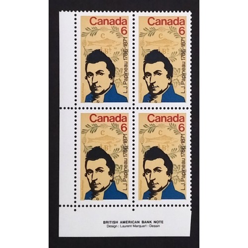 Canada 539 Plate Block LL VF MNH
