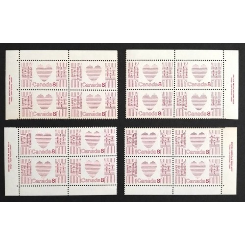 Canada 560 Plate Blocks Matched Set VF MNH