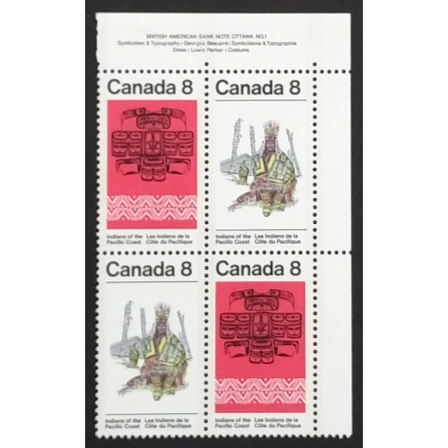 Canada 573a Plate Block UR No. 1 VF MNH