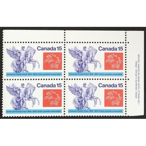 Canada 649ii Plate Block UR No. 1 VF MNH