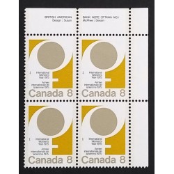 Canada 668i Plate Block UR No. 1 VF MNH