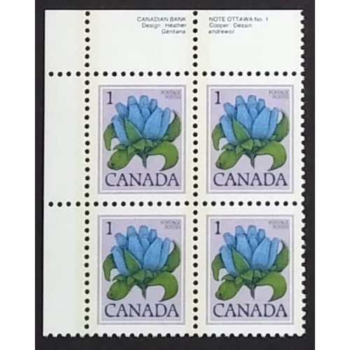 Canada 705 Plate Block UL No. 1 VF MNH