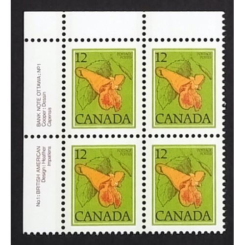 Canada 712-LF Plate Block UL No. 1 VF MNH