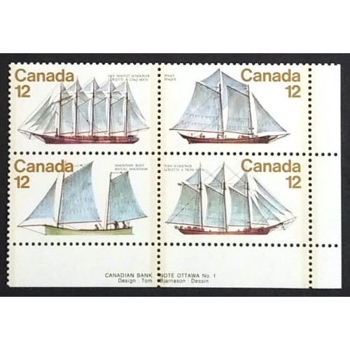 Canada 747a Plate Block LR No. 1 VF MNH