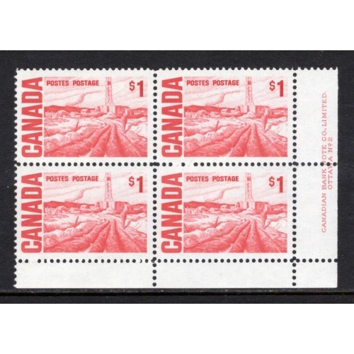 Canada 465Biv Plate Block LR No. 2 VF MNH