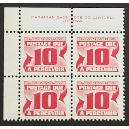 Canada J35i-iii Plate Block UL VF MNH
