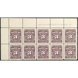 Canada J16B Plate Block UL No. 1 VF MNH