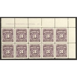 Canada J16B Plate Block UR No. 1 VF MNH